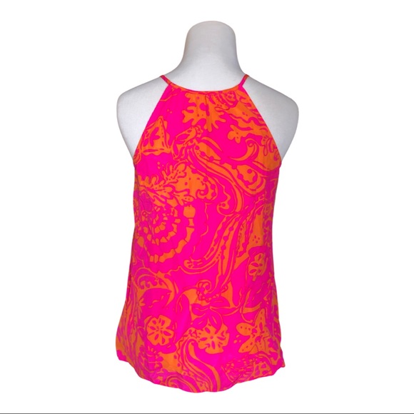 Lilly Pulitzer halter top XS hot pink and orange - Picture 2 of 2